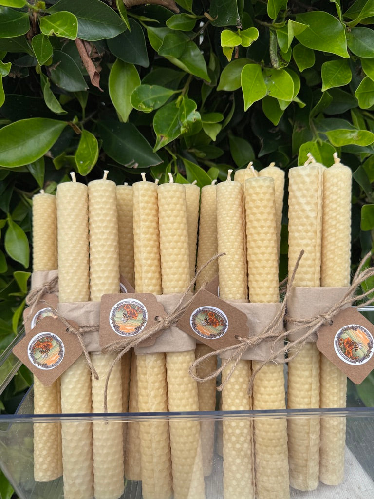 Hand-rolled beeswax candles - Set of 6