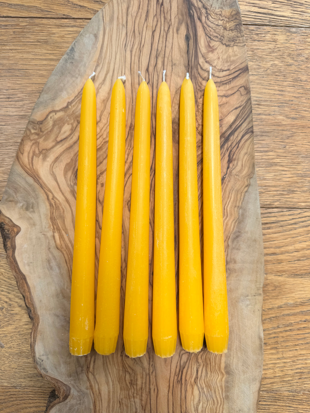 Meadow Glow Hand-Poured Beeswax Tapers – Set of 6