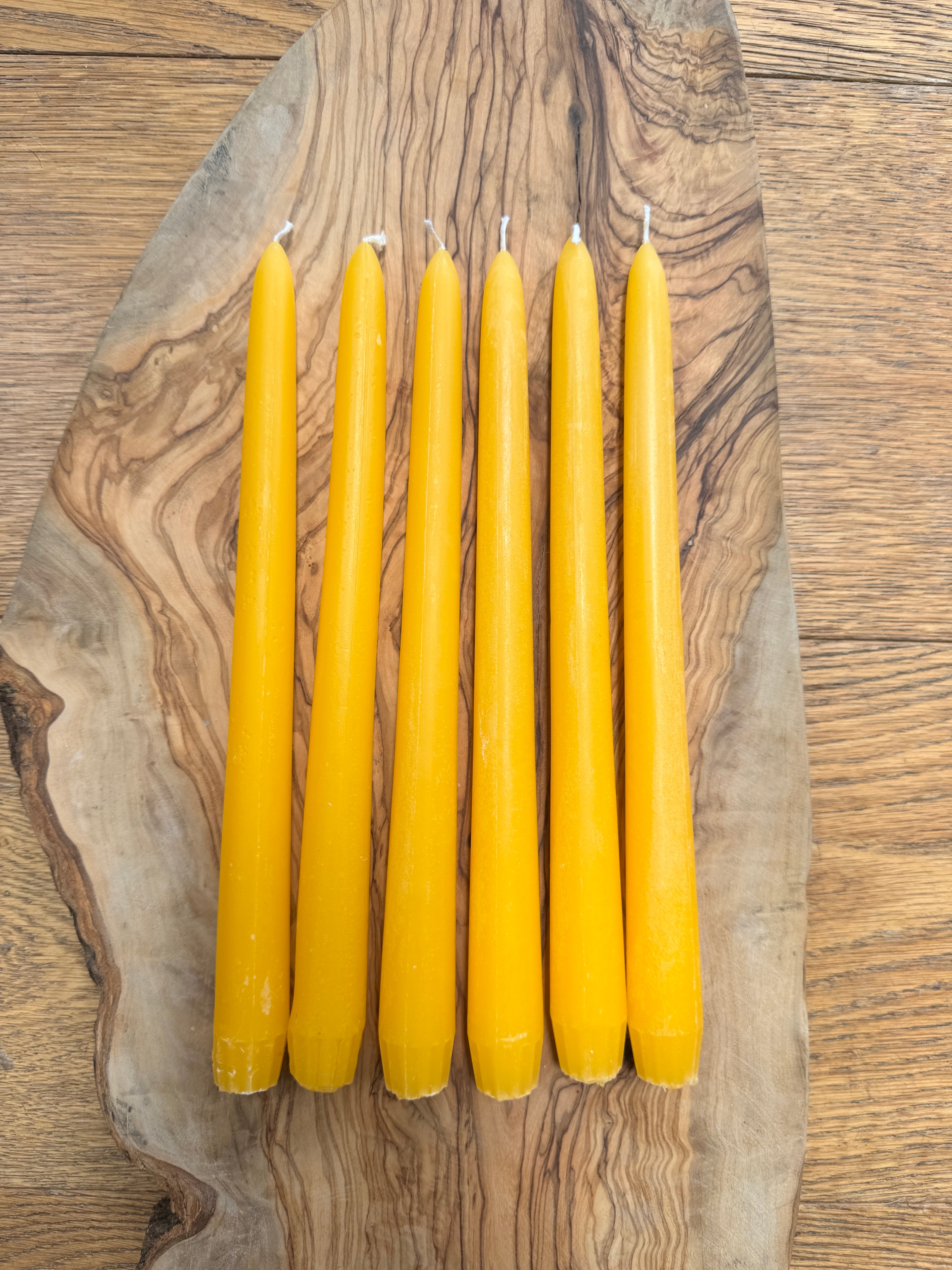 Meadow Glow Hand-Poured Beeswax Tapers – Set of 6
