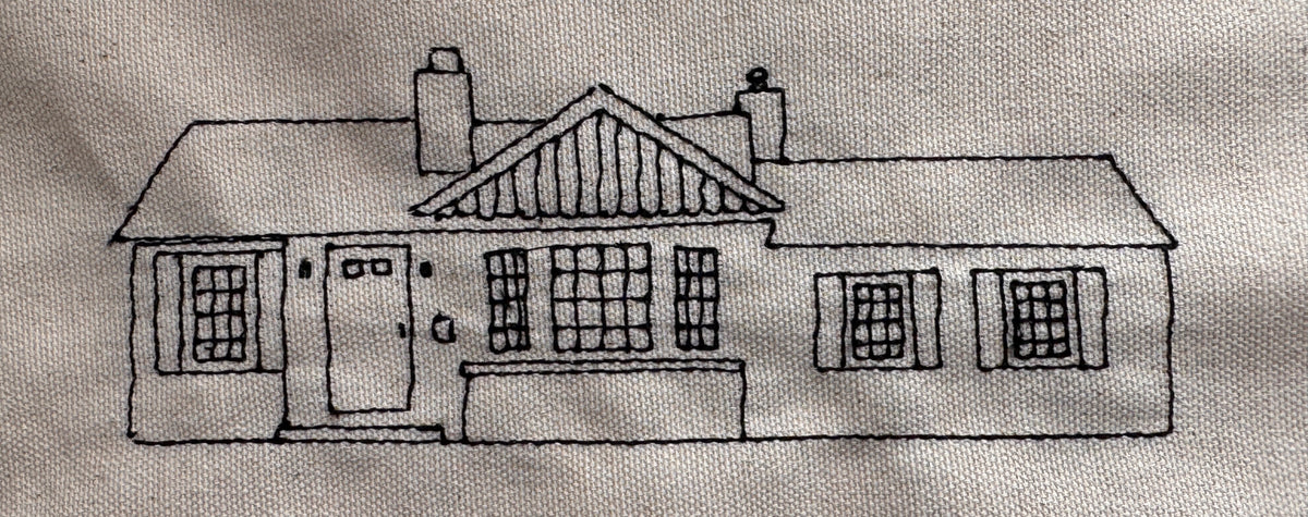 Custom Embroidered House Portrait