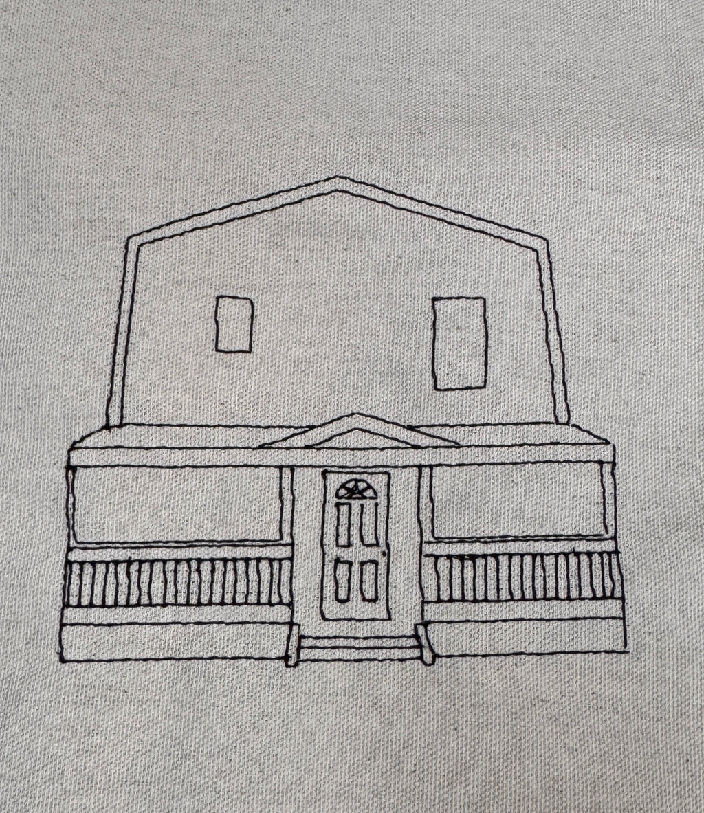 Custom Embroidered House Portrait