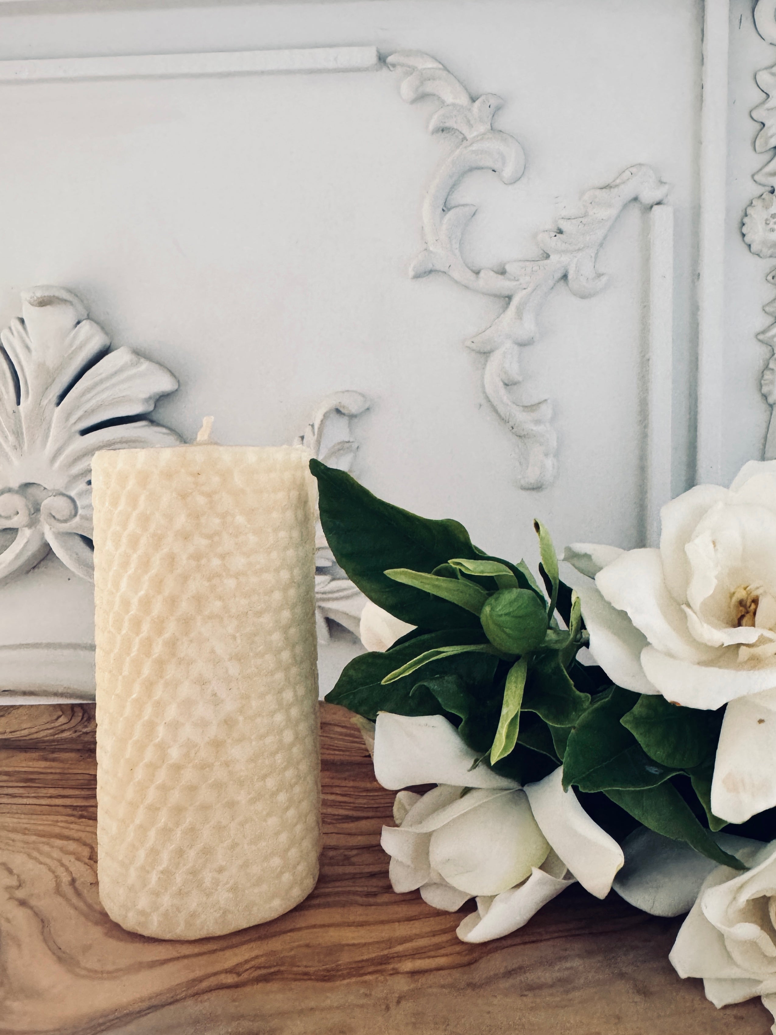 Golden Glow Beeswax Pillar Candle – 4”