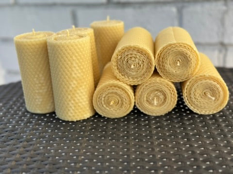 Golden Glow Beeswax Pillar Candle – 4”