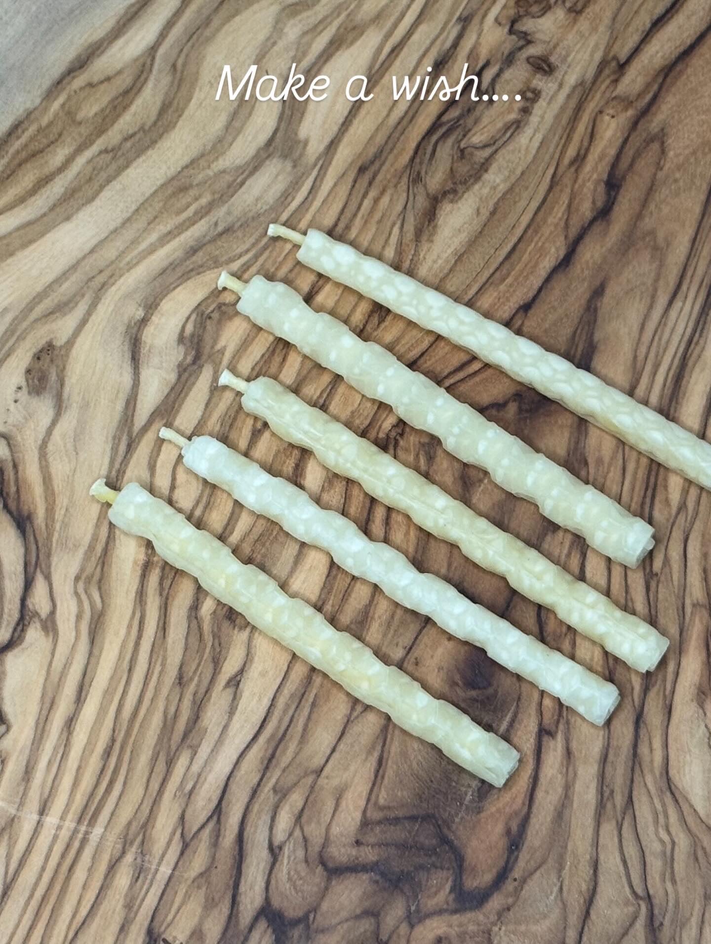 Hand-Rolled Beeswax Birthday Candles – 12 Pack, 3" Pure Glow