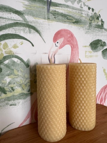 Golden Glow Beeswax Pillar Candle – 4”