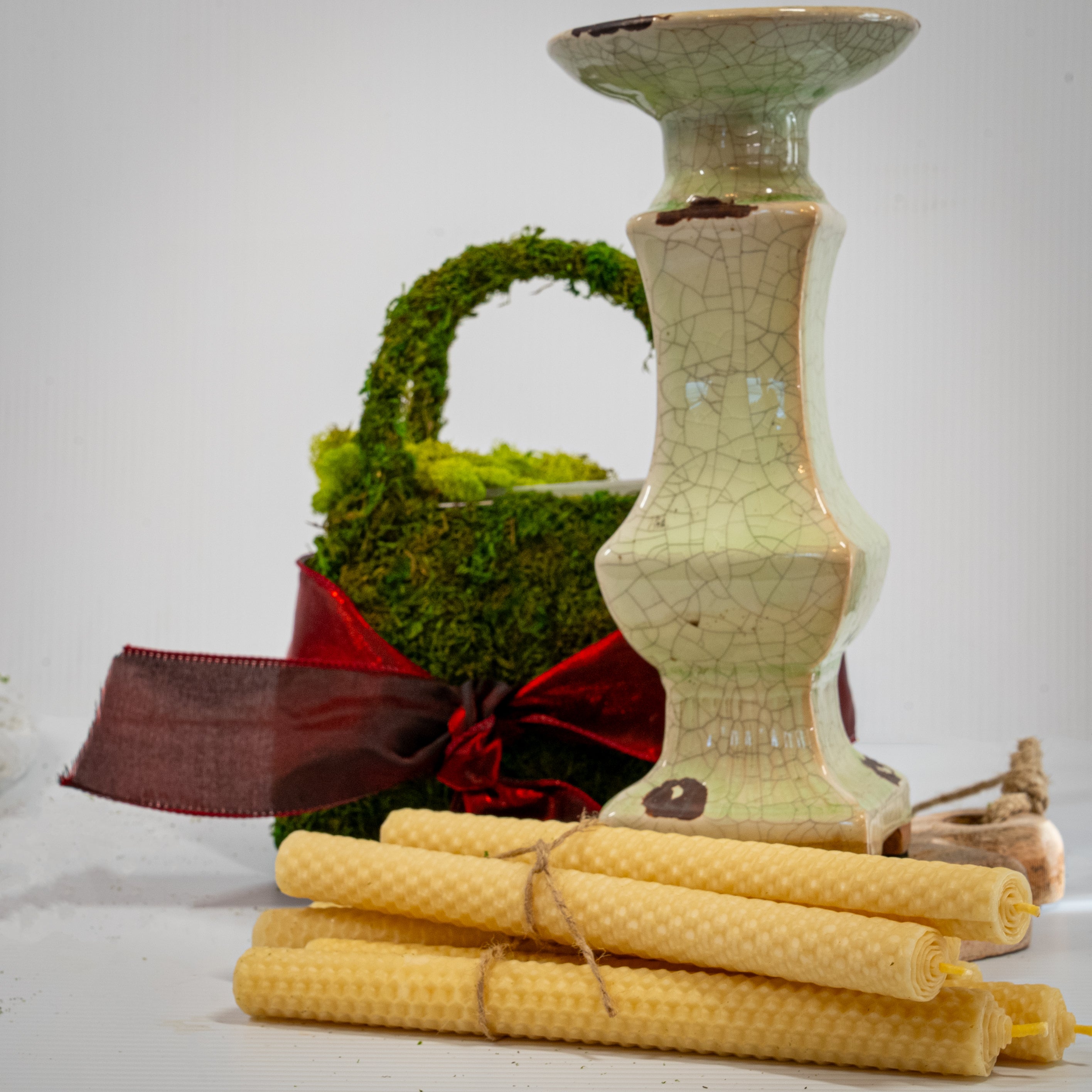 6 Hand-rolled beeswax candles