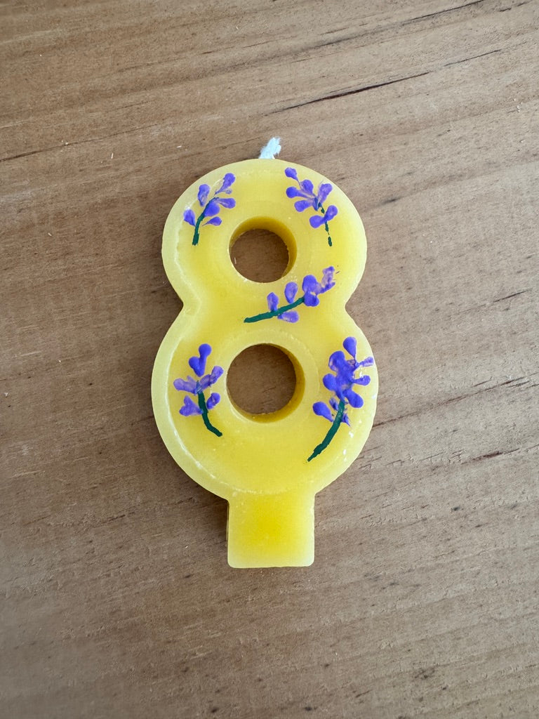 Honey Glow Fancy Beeswax Numbers