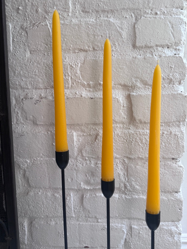 100% Pure California Beeswax Taper Candles - Set of 6