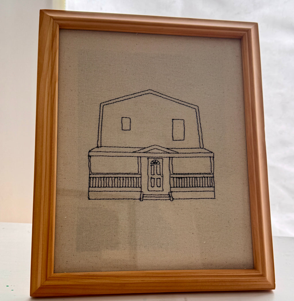 Custom Embroidered House Portrait