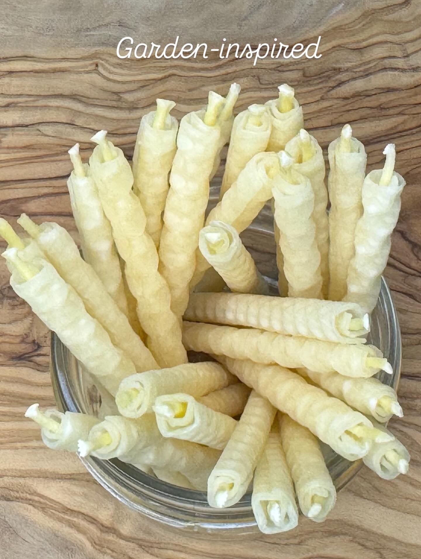 Hand-Rolled Beeswax Birthday Candles – 12 Pack, 3" Pure Glow