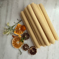 6 Hand-rolled beeswax candles